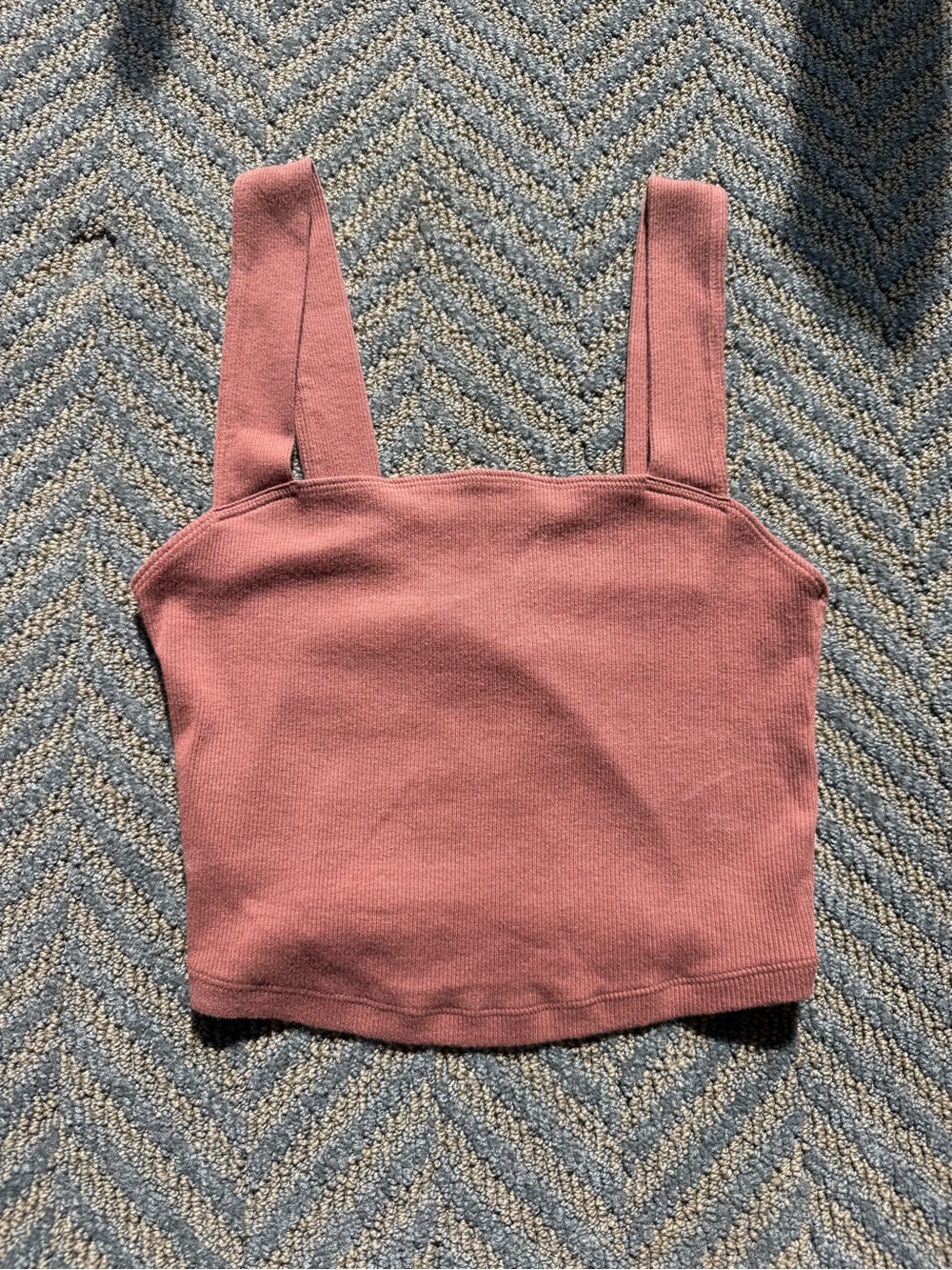 Abercrombie & Fitch Rose Knit Square-Neck Crop Tank
